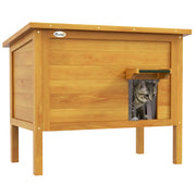 Casetta per Gatti da Esterno in Legno ¨C zephmum ¨C 85x50x68.5 cm Verde Naturale