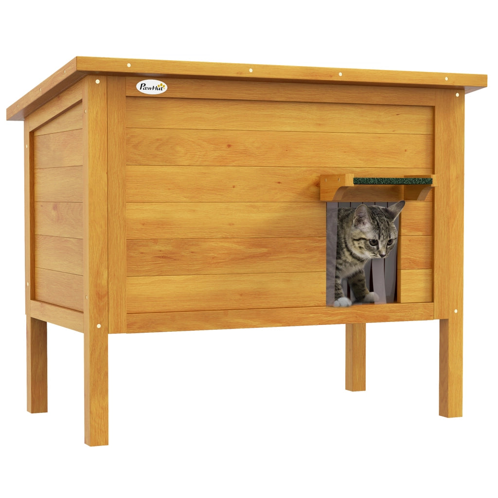 Casetta per Gatti da Esterno in Legno ¨C zephmum ¨C 85x50x68.5 cm Verde Naturale