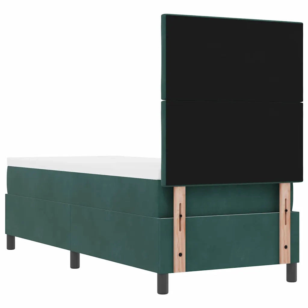 Letto a Sorgente LED Verde Scuro 80 x 200 cm Velluto 3343343
