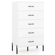 Cassettiera a 5 cassetti 71 x 40 x 125 cm capiente design moderno legno bianco 20_0018201