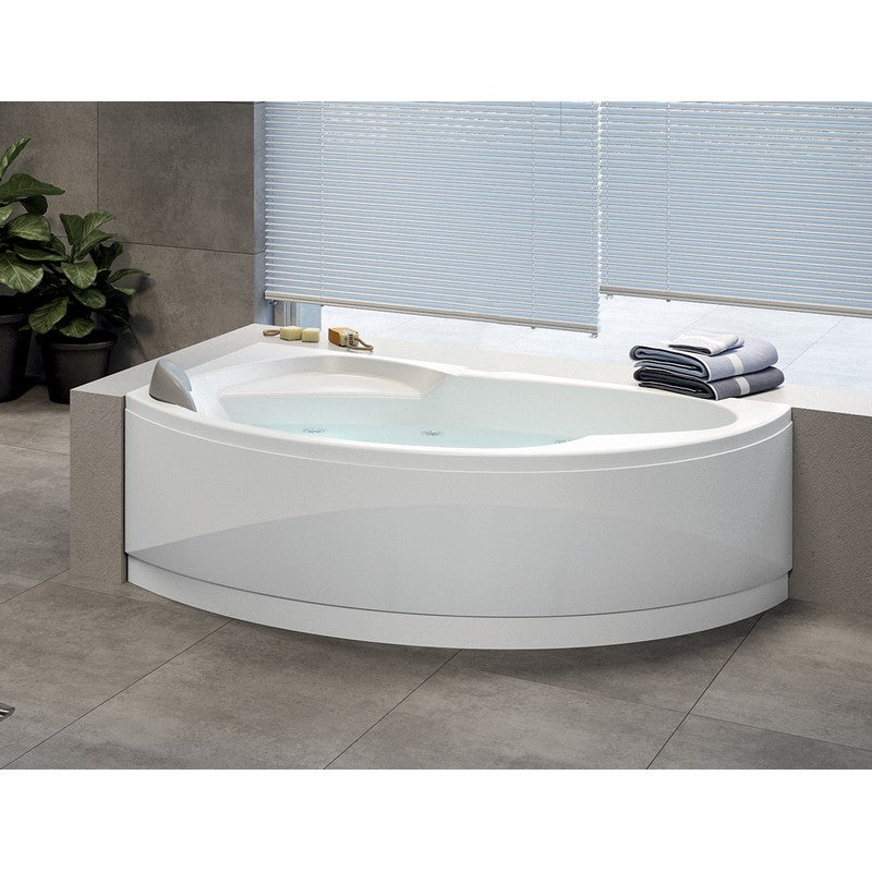 Vasca angolare 165x85 cm versione DESTRA asimmetrica semicircolare serie Vogue