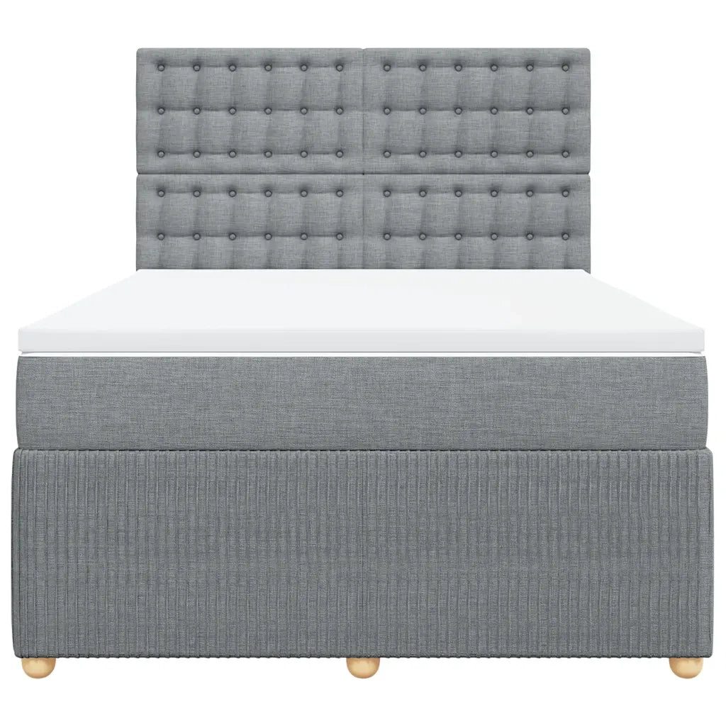Giroletto a Molle con Materasso Grigio Chiaro 160x200cm Tessuto