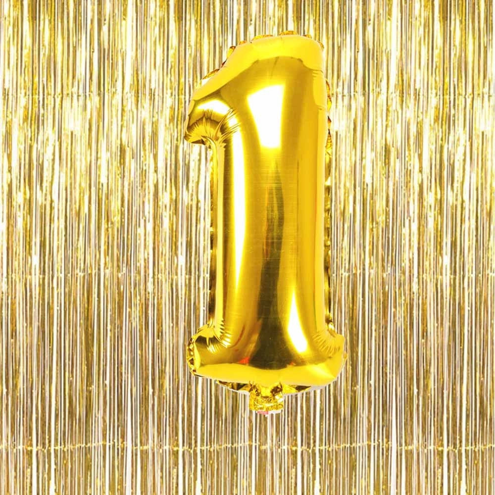 Trade Shop - Palloncino Numero 1 Oro 35cm Elio Decorazione Compleanno Party Festa -