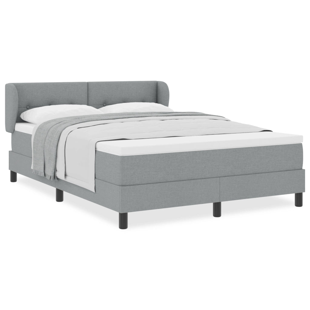 Letto Box Spring  con Materasso Grigio Chiaro 140x200 cm Tessuto