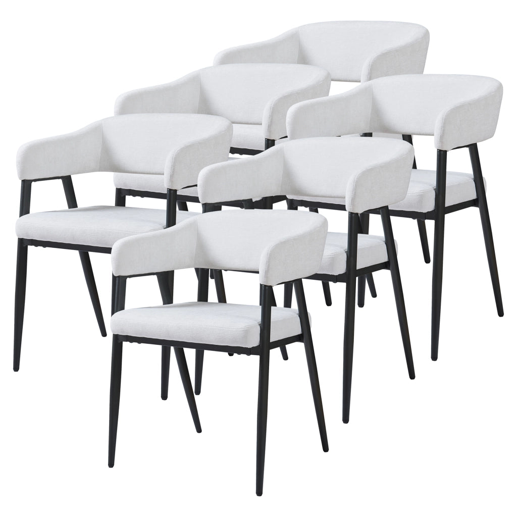 Set Kohlmand di 6 Sedie Imbottite da Sala Pranzo con Rivestimento in Tessuto - Grigio Chiaro [en.casa]