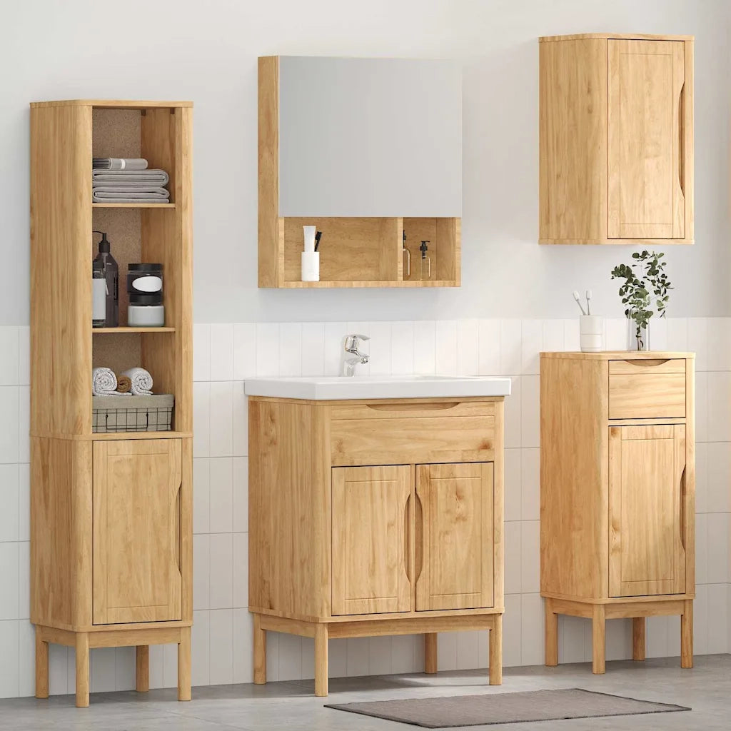 Set di mobili per il bagno con porta FLORO 4 pcs Marrone cerato