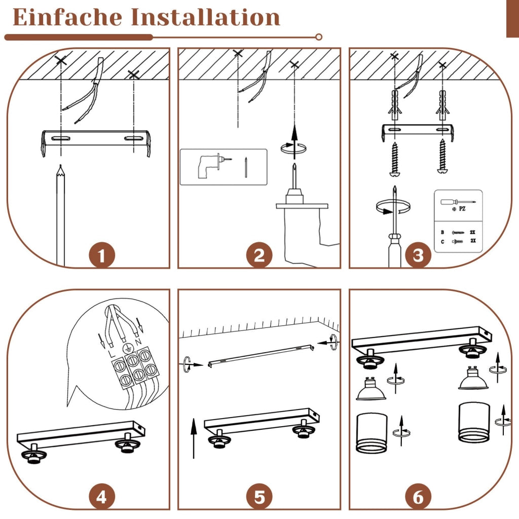 ZMH Faretto da soffitto Bianco 2 Luci GU10 Orientabile da Interno in Metallo per Soggiorno Corridoio Senza Lampadine