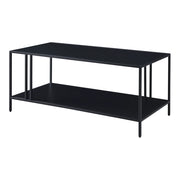 Tavolino da caffè in metallo a due piani 47 x 110 x 55 cm nero 03_0008455