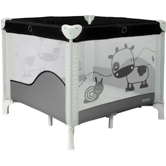 BAMBISOL - Box/culla pieghevole per bambini 90x90 cm con 2 livelli per dormire - Borsa per il trasporto, area giochi