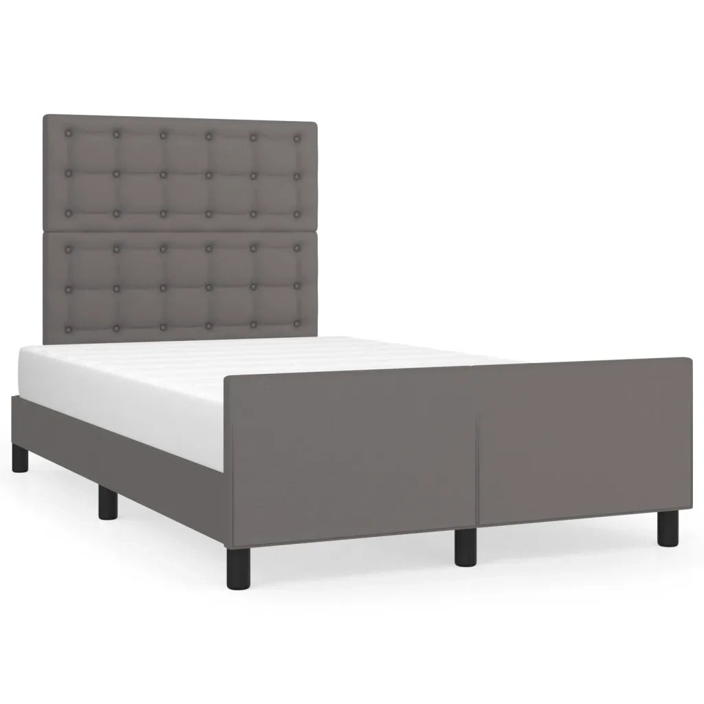 Letto matrimoniale | Letto per adulti | Giroletto con Testiera Crema 120x200 cm in Similpelle