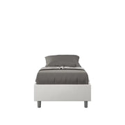 Letto singolo senza rete imbottito 80x200 similpelle bianco Azelia