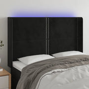 Testiera a LED-Testata con LED Nera 147x16x118/128 cm in Velluto 376030