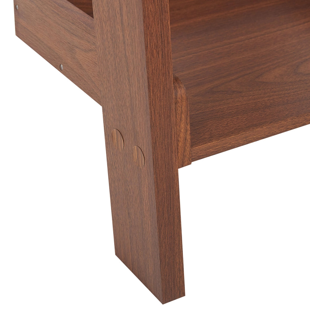Libreria a scala 4 ripiani legno noce scaffale inclinato stile moderno contemporaneo