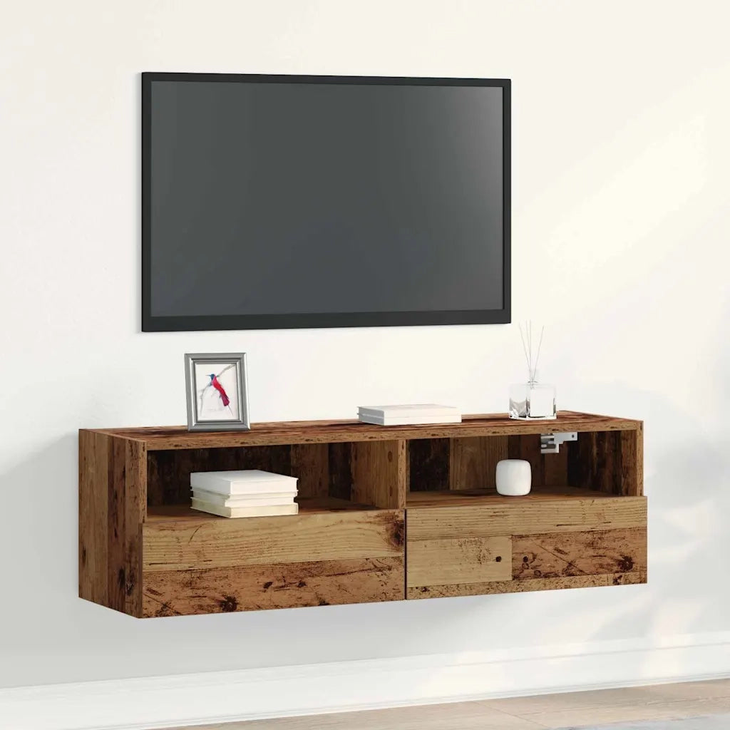Mobile TV da parete Legno vecchio 100 x 30 x 30 cm 862188