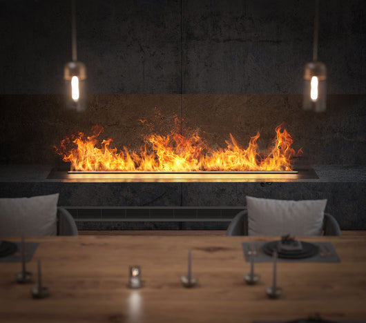 Camino a Vapore Elettrico da Incasso 220x48,5x33 cm Invapo Insert con Ricarica Automatica e LED RGB Nero