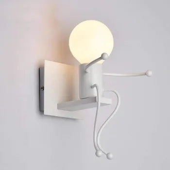 Applique a Parete Attacco E27 Lampada da Parete Omino su Scala IP20 Salone e B&B