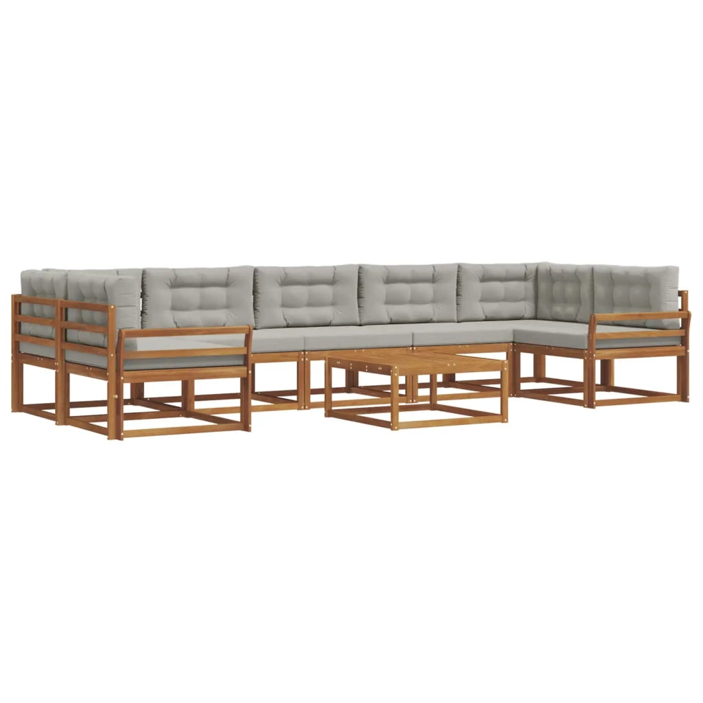 Set di divani da esterno 8 pcs Grigio Naturale e Chiaro 3367334