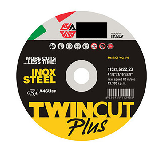 50pz abrabeta disco ferro twin cut plus diametro 115x1,6 cod:ferx.38786