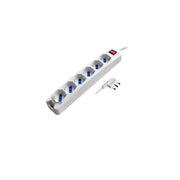 Alca power multipresa bianca con 6 prese universale spina a 90° cavo da 1,5mt con interruttore