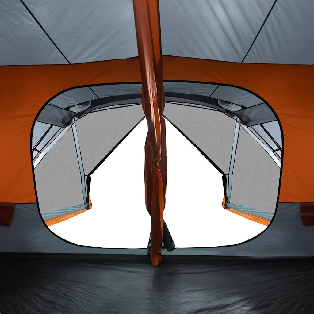 Tenda Campeggio 10 Persone Grigio e Arancione Impermeabile 94291