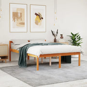 Letto per Anziani Marrone Cera 135x190 cm Legno Massello Pino 844153