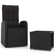Set Mobili da Giardino 2 pz | Set Salotto da Giardino Nero Polyrattan e Acciaio