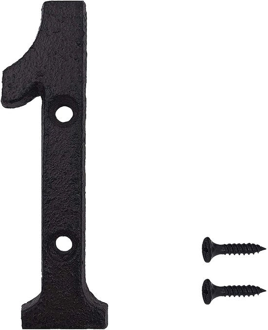 Piastra di numerazione in acciaio inossidabile - Nero Retro - 3 pezzi - 7,5 cm alto - Flessibile - Facile da installare - Piastra di numerazione