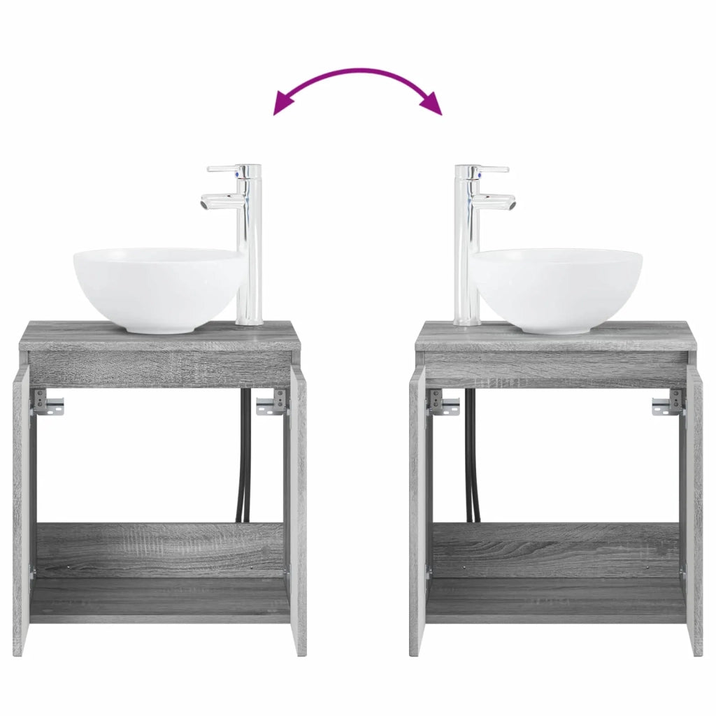 Set di mobili per il bagno 2 pz Sonoma grigio 3406119