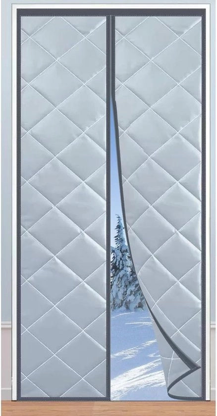 Deurgordijn Magnetico Isolante - Impermeabile al Vent e al Rumore per la Deurisolazione - Ideale per l'Inverno (Grigio, 80x210cm)