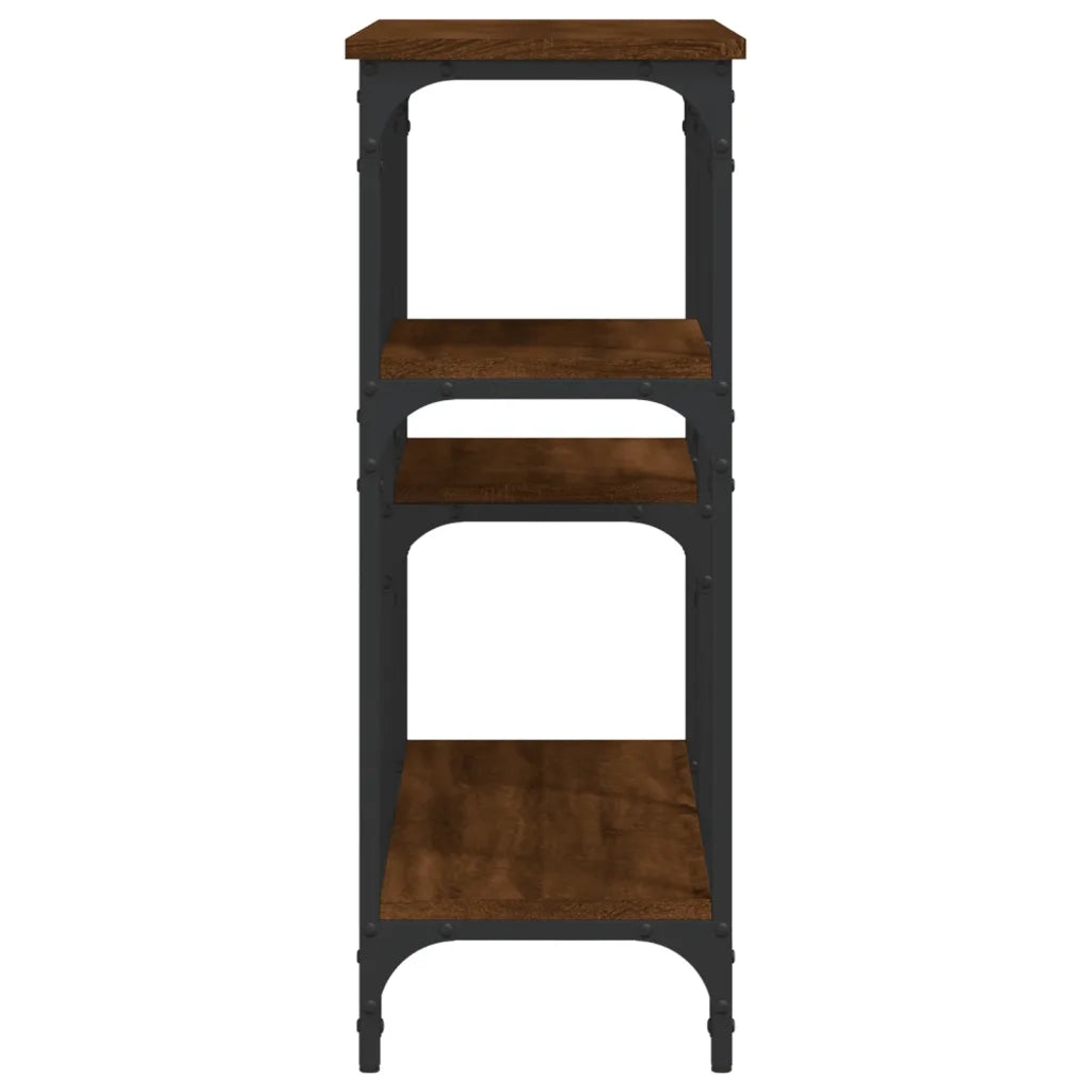 Tavolino Consolle Rovere Marrone 102x29x75 cm Legno Multistrato 834084