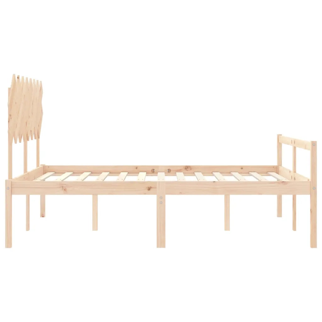Letto per Anziani con Testiera 160x200 cm in Legno Massello 3195556