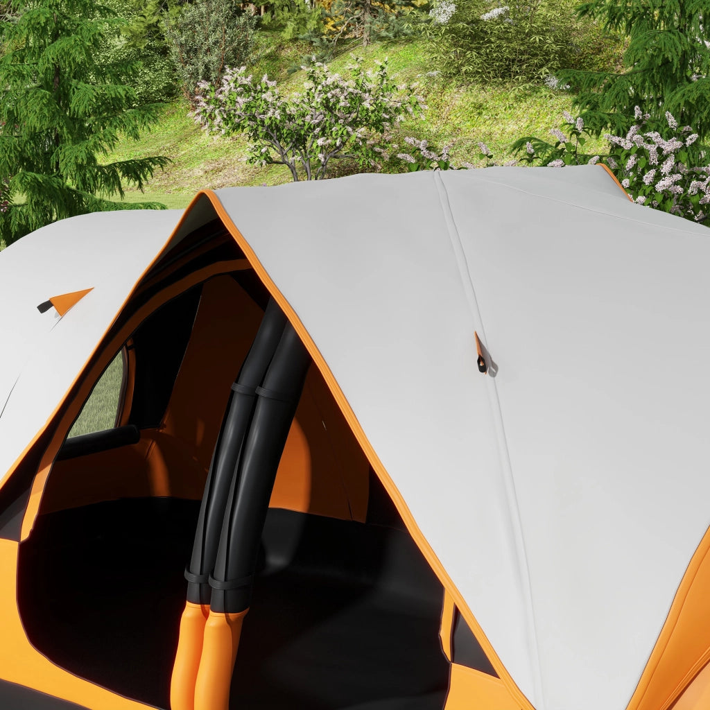 Tenda da campeggio; tenda a tunnel per 8 persone; con gancio per luce; finestra a rete; 2 stanze; tenda familiare ultravento con borsa da trasporto; tenda gruppo idropellente da 2000mm per il campeggio; giardino; arancione