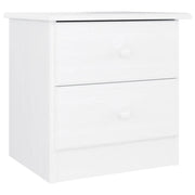 Comodino | Armadio da Notte | Mobiletto da notte ALTA Bianco 41x35x41 cm in Legno Massello di Pino