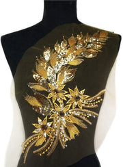 Pannelli applicativi con pailletten - Adesivi per abbellire abiti - Strisce di ricamo - Decorazioni DIY - 19 cm x 40 cm