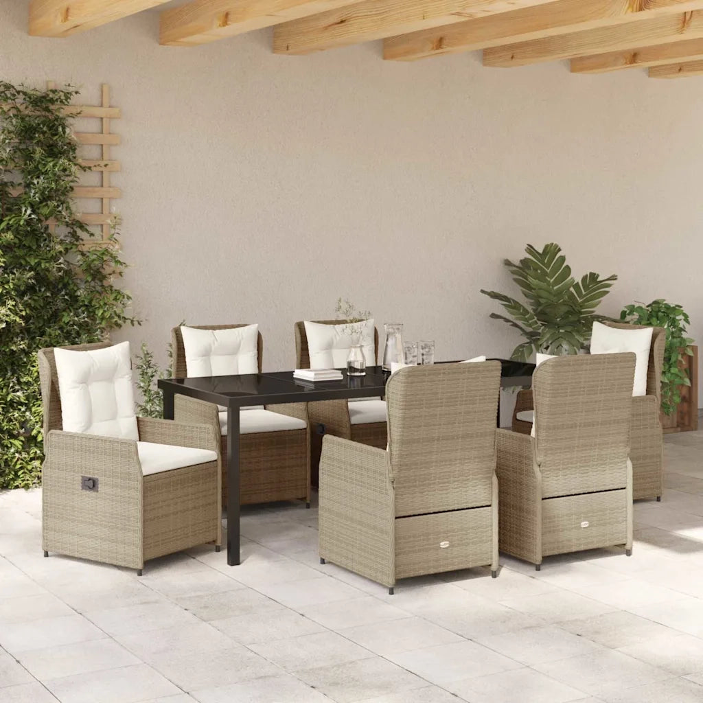 Set da Pranzo per Giardino 7 pcs Beige e Grigio Chiaro 3380972