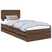 Letto singolo | Letto per adulti | Struttura del letto con cassetto Quercia marrone 90 x 200 cm