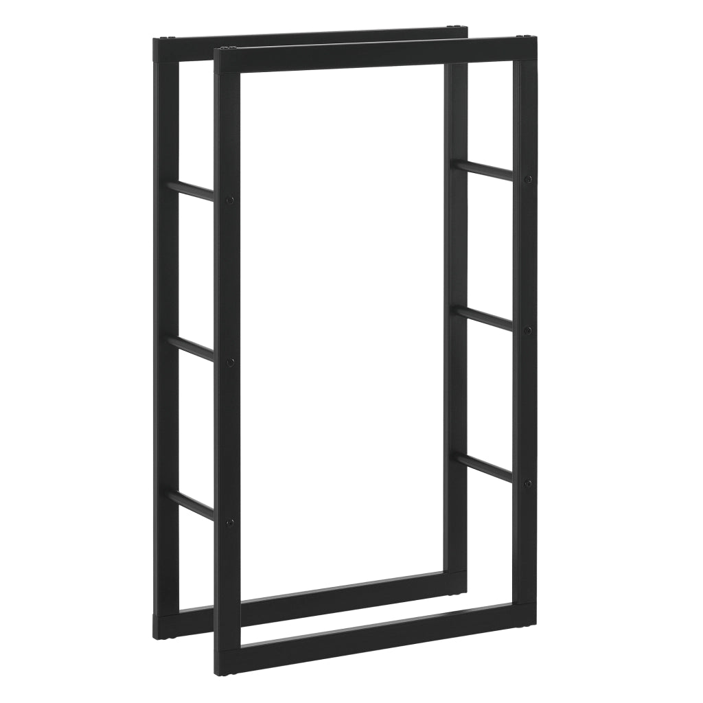 Portalegna 'Täby' (LxPxA) 60 x 25 x 100 cm Deposito per Legna da Ardere Supporto Tronchi Scaffale in Acciaio da Legnaia - Nero [en.casa]
