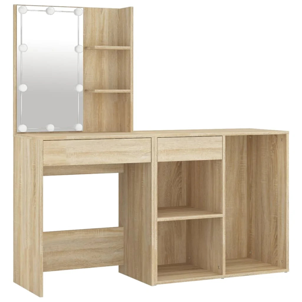 Toletta LED con mobiletto 60 x 40 x 140 cm legno ingegnerizzato beige 02_0006239