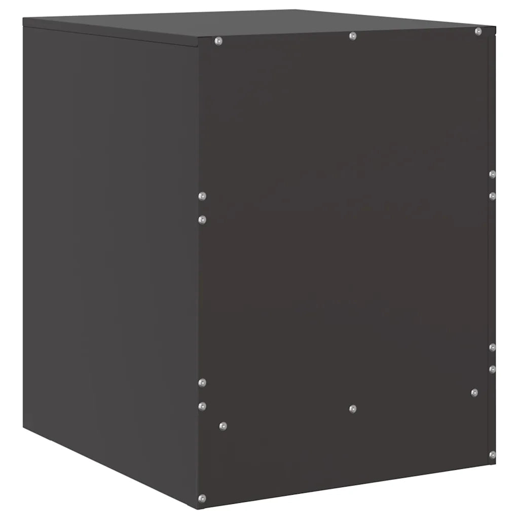 Comodini 2 pz-Set di 2 Tavolino da notte Neri 34,5x39x44 cm in Acciaio 463117