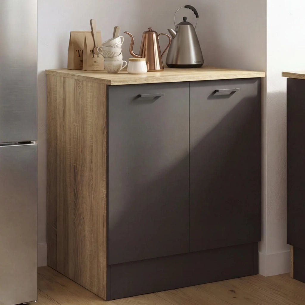 IDMarket - Base cucina 80 cm STIL Mobile a 2 ante in legno e nero