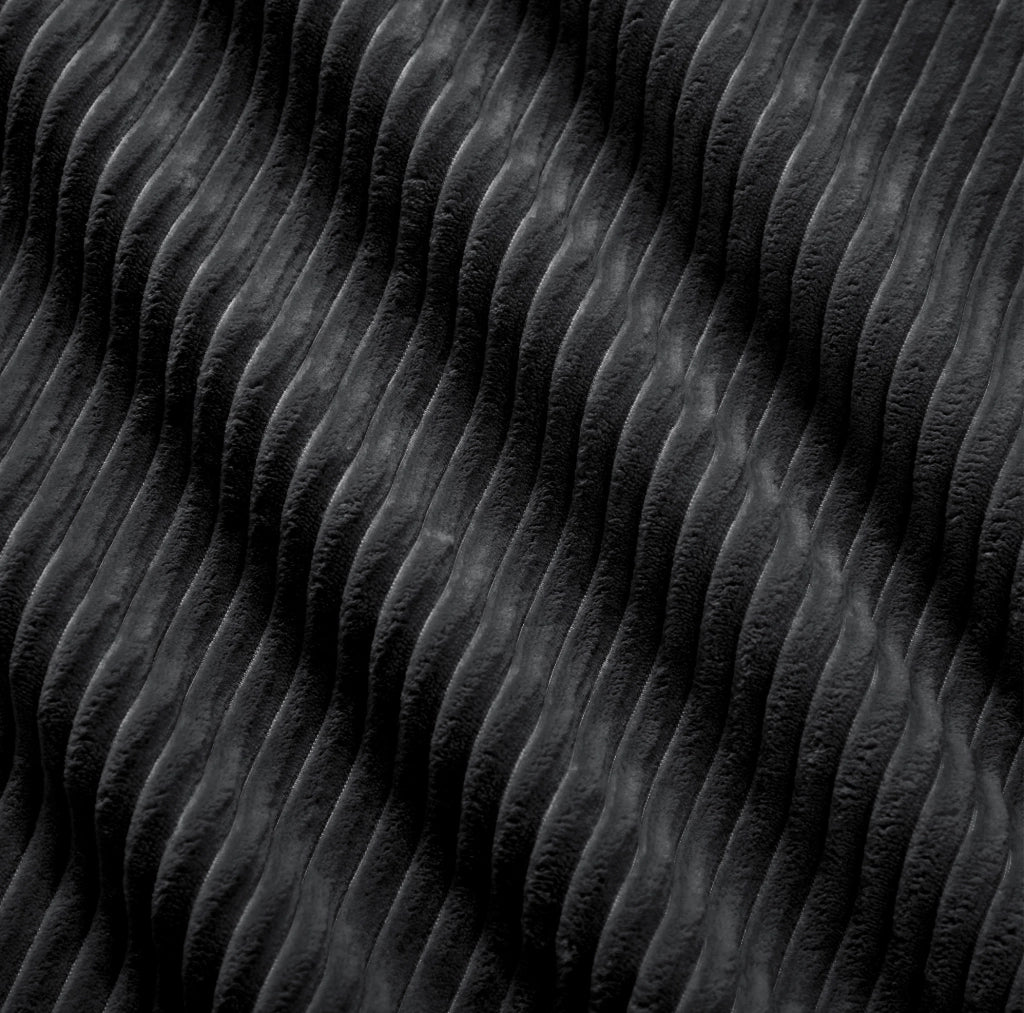 Divano angolare modulare 208x178x70 cm in velluto a coste nero HOMVRA