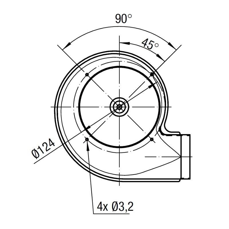 Motore estrattore aspiratore fumi per Stufa a Pellet EBM RLH120/3800A17-3038LH-463 Lungo: 184mm Bocc.: 60mm