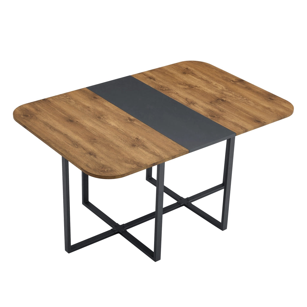 Tavolo da pranzo per 4 a 6 persone con struttura in metallo stile moderno per cucina e sala da pranzo in MDF nero
