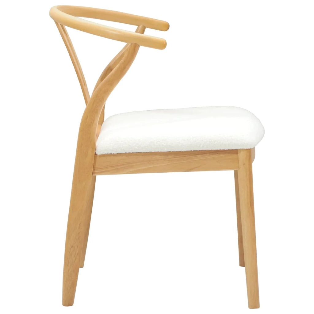Sedia da pranzo 2 pcs Naturale e chiaro Legno di gomma solido