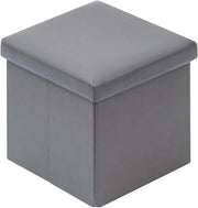 Sedia e Cassettone Multifunzionale - 1 pezzo - Grigio - Legno e Tessuto - 30x30x30cm