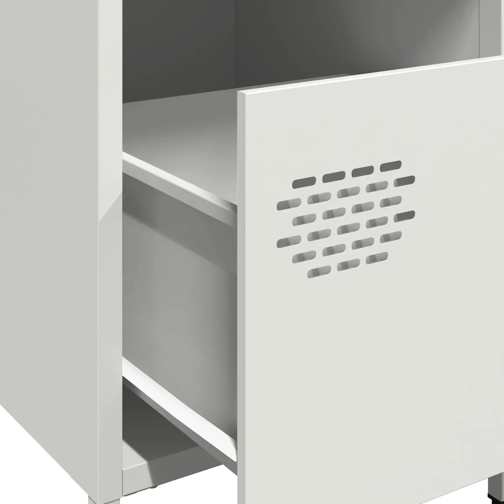 Comodini 2 pz Bianco 35x39x43,5 cm in Acciaio 851255