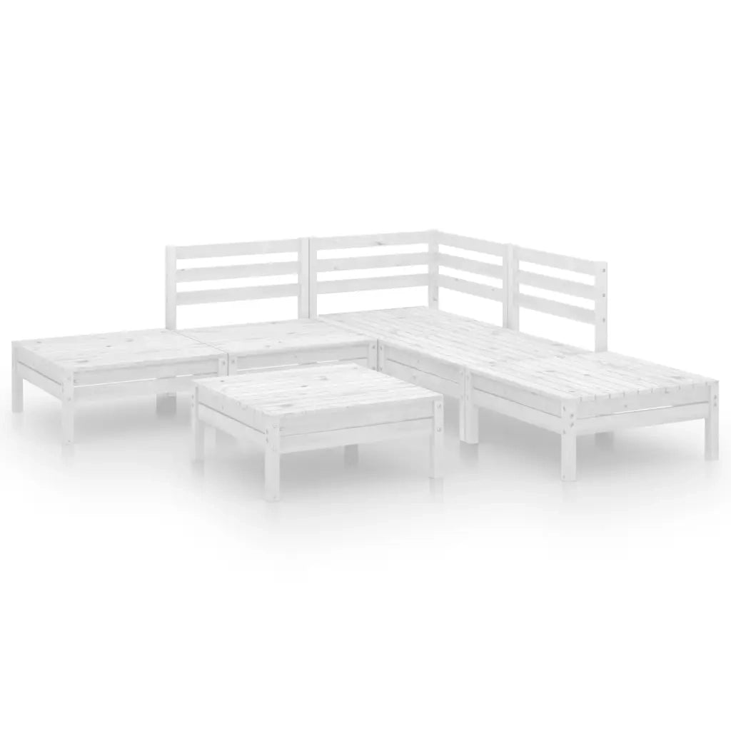Set Salotto da Giardino 6 pz in Legno Massello di Pino Bianco 3082643