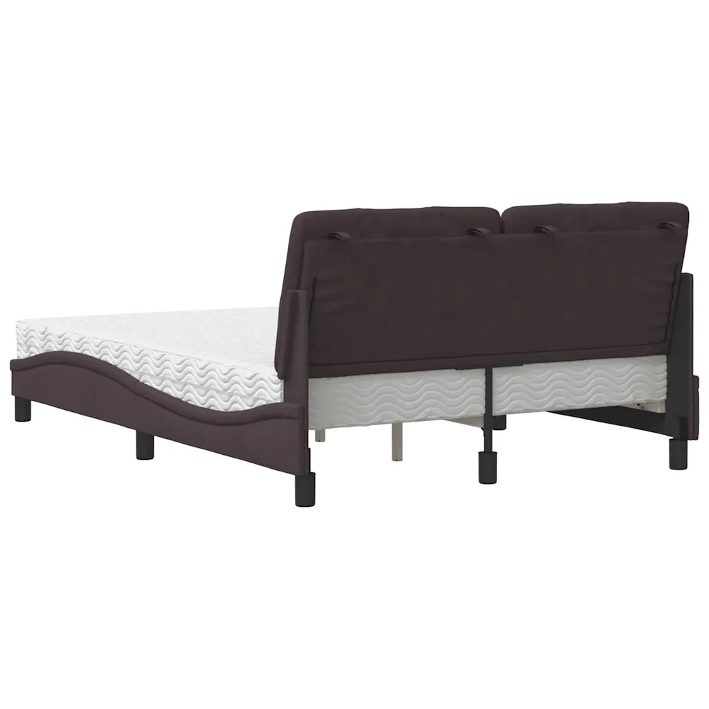 Letto con Materasso Marrone Scuro 140x200cm Tessuto 3310744
