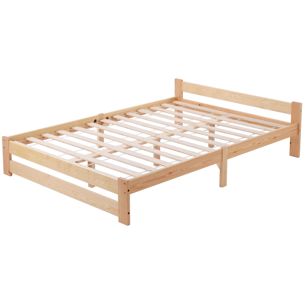 Letto in Legno Massello con Testiera e Doghe ¨C MINIMAL ¨C 140x200 cm