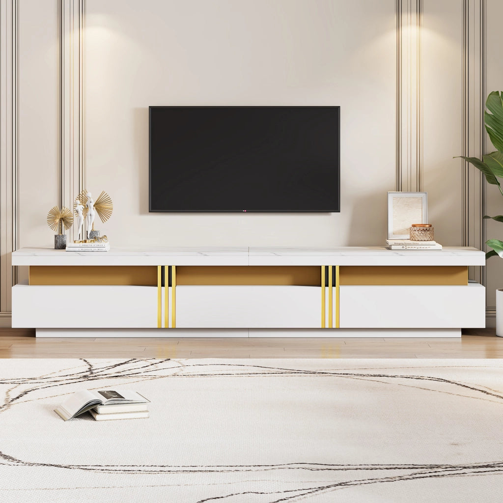 Set Mobile TV da Parete con Tavolino da Caff??; Contenitore Multifunzione; per Soggiorno Moderno; Pannello Truciolare; Bianco